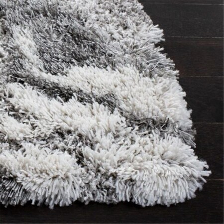 Safavieh 8 x 8 ft. Modern Horizon Shag 800 Square Rug; Grey & Ivory HZN890F-8SQ